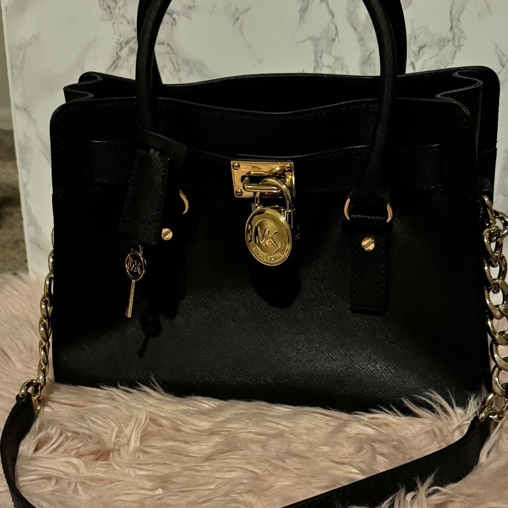 Micheal Kors Hamilton Saffiano Leather Medium Satchel